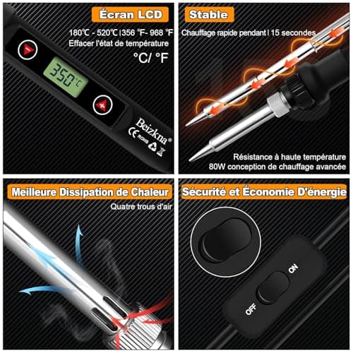 Fer a Souder 80W Temperature Reglable 180-520C