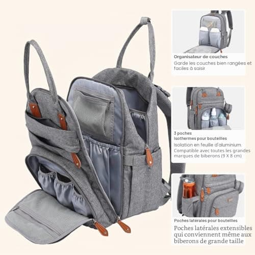 Sac à dos à langer BabbleRoo 26 L 17 poches