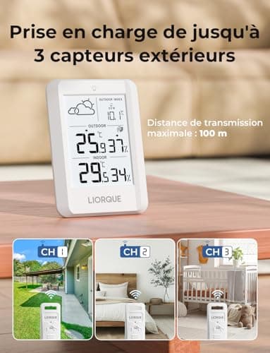 Station Météo LIORQUE Sans Fil Piles Incluses