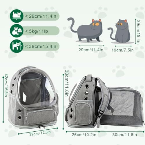 Sac à dos chat Wuciray extensible avec attache interne