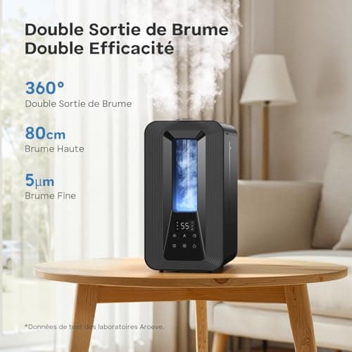 Humidificateur AROEVE 5L Hygrostat Silencieux Chambre