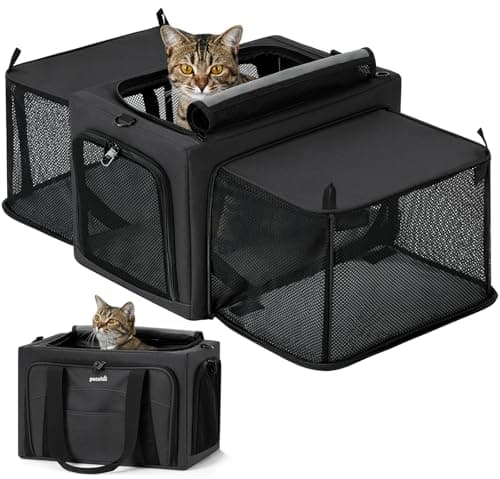 Sac de transport chat Pecute extensible, zone cachée