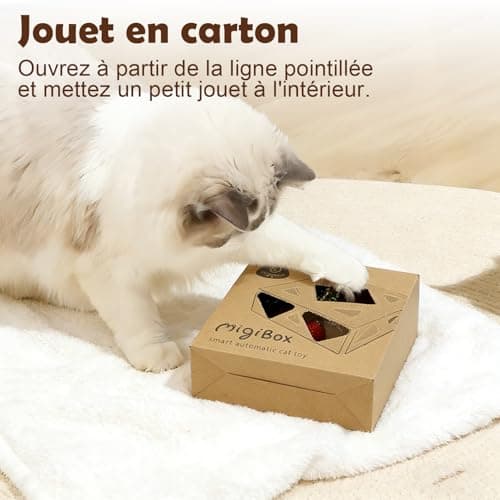 Migipaws Migibox jouet chat 7 trous à plume motorisée