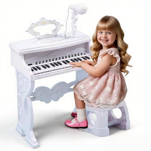 Piano enfant Forroby 37 touches avec pieds et tabouret