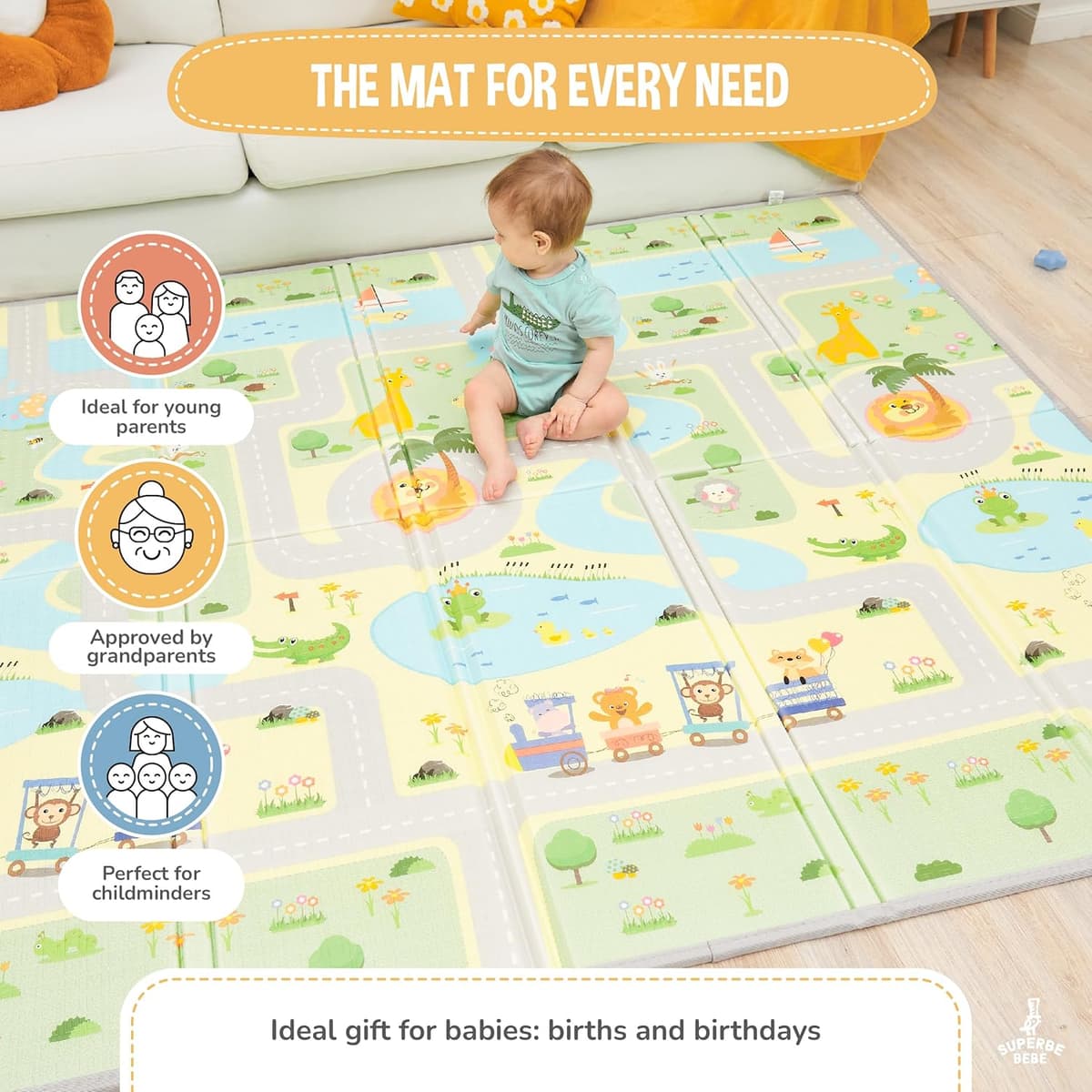 Tapis Jeu Enfant XXL Mousse Epais - Superbe Bébé