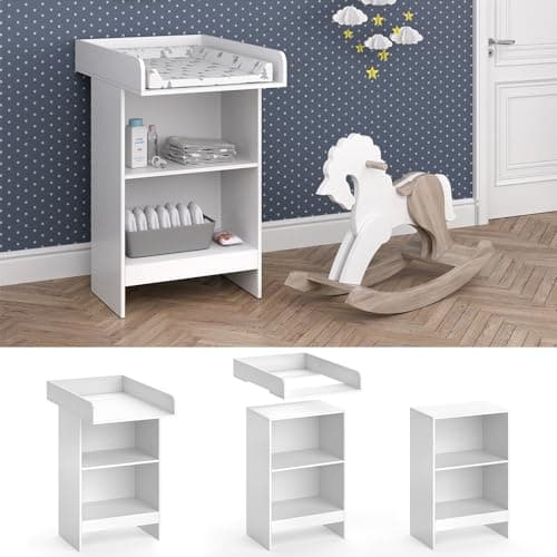 Commode à langer Vicco Leo Blanc 60 cm Compacte