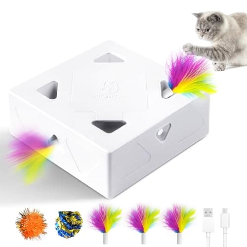 Migipaws Migibox jouet chat 7 trous à plume motorisée
