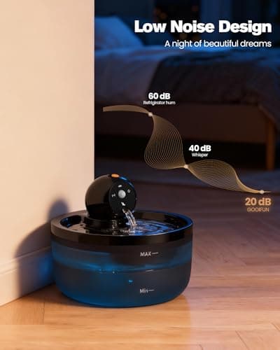 Fontaine à Eau Chat GOOIFUN Sans Fil 2,6 L