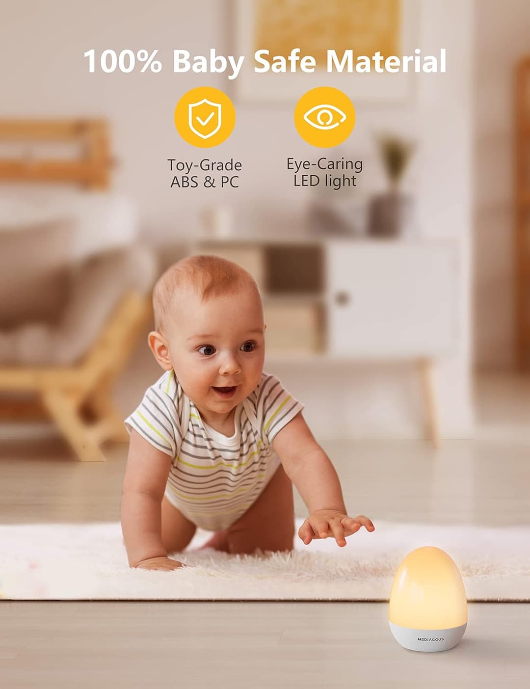 Veilleuse Bébé MediAcous - Lampe Nuit LED Dimmable