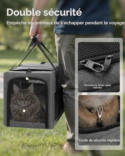Sac de Transport Chat XL Pecute Cadre Acier Pliable