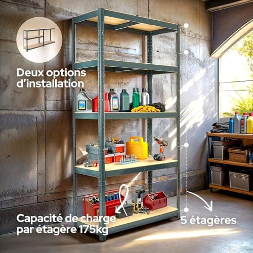 AREBOS Rayonnage Charges Lourdes 180x90x40 cm