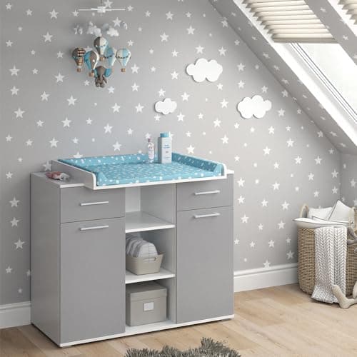 Commode à langer Vicco Leonie 113 cm avec plan