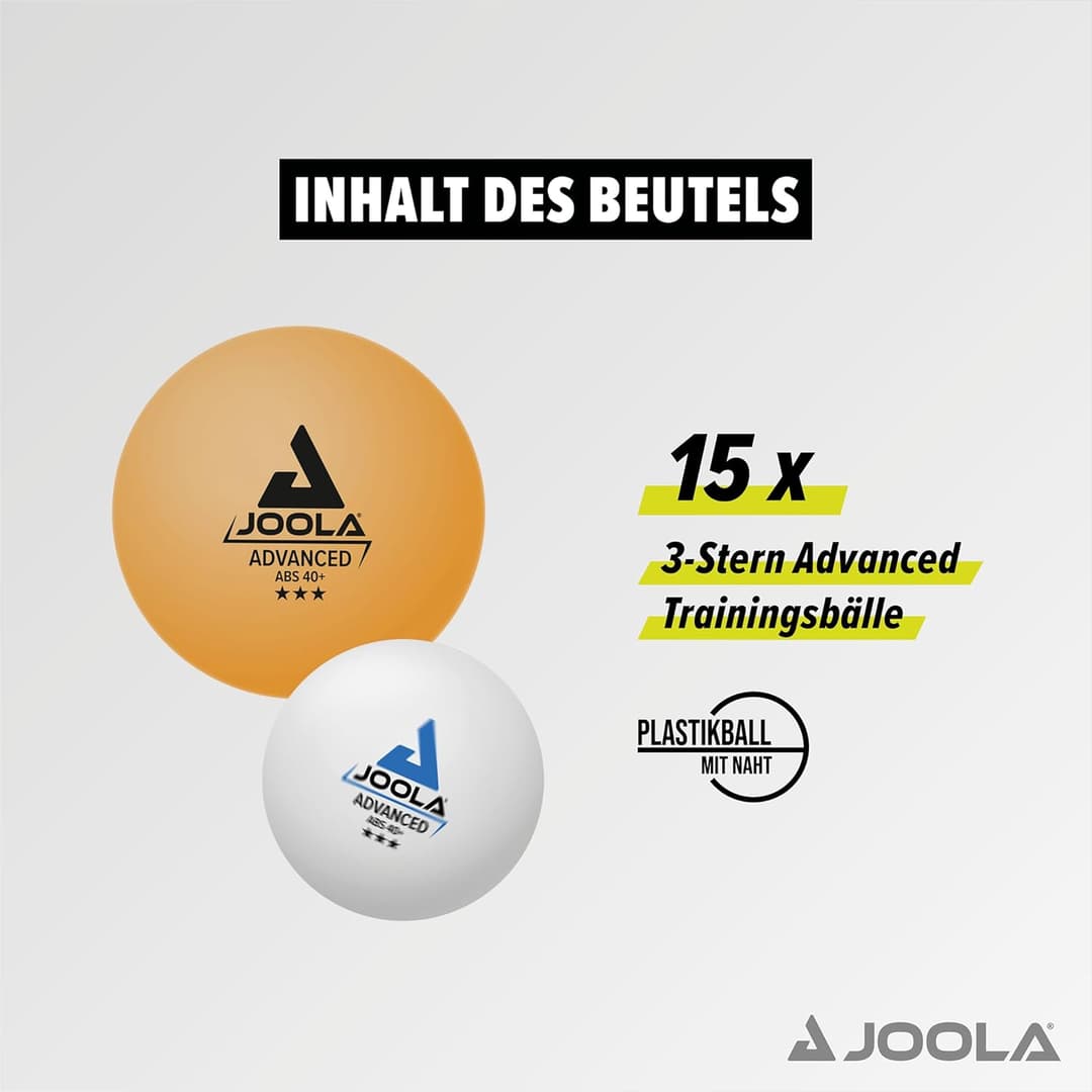 Balles de Ping-Pong Joola 3 étoiles - Pack de 15
