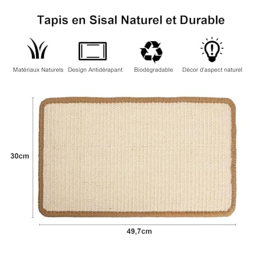 Tapis griffoir FUKUMARU sisal 50 x 30 cm horizontal