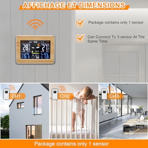 AOZBZ Station météo Sans Fil Capteur Extérieur