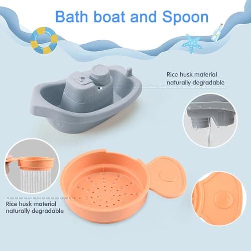 Set de bain BIQIQI 16 pièces, bateaux et arroseurs à trou