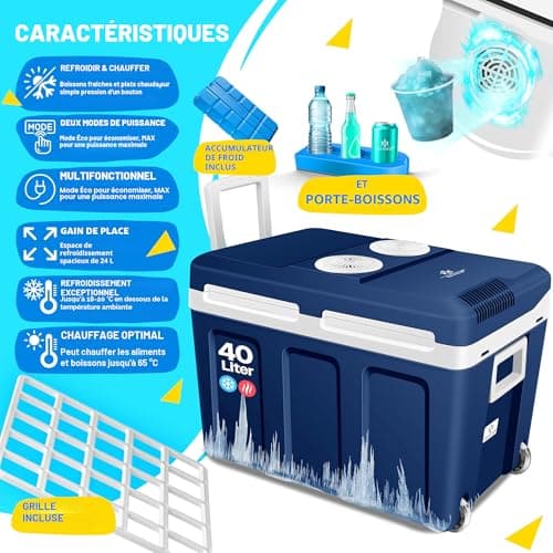 Glacière Électrique KESSER 40 L à Roulettes Chaud/Froid