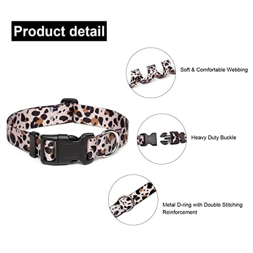 Collier nylon Suredoo léopard S, chien en laisse détendue
