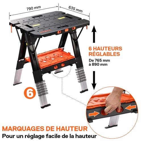 Pony Table 2 en 1 avec 2 Pinces à gâchette