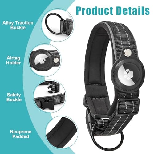 Collier BoloShine SD-DC à étui pour AirTag, nylon 3 cm