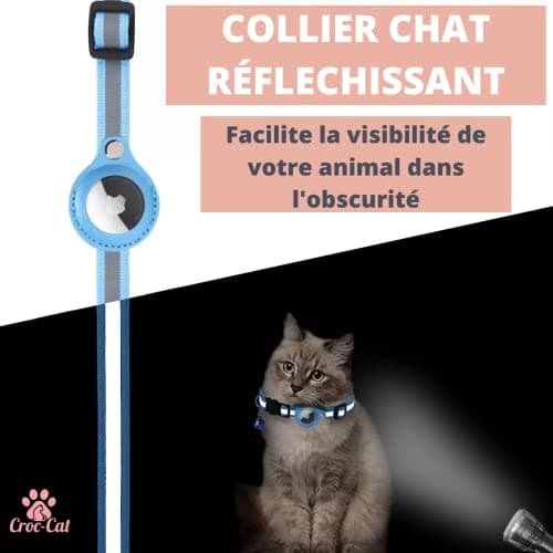 Collier chat Croc-Cat CROC 6 porte-traceur et clochette