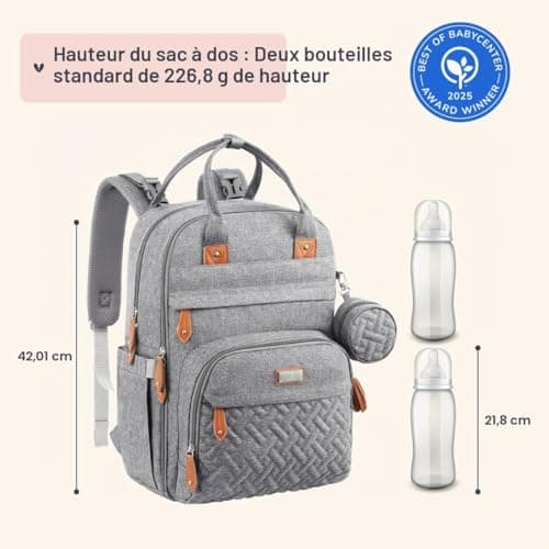 Sac à dos à langer BabbleRoo 26 L 17 poches