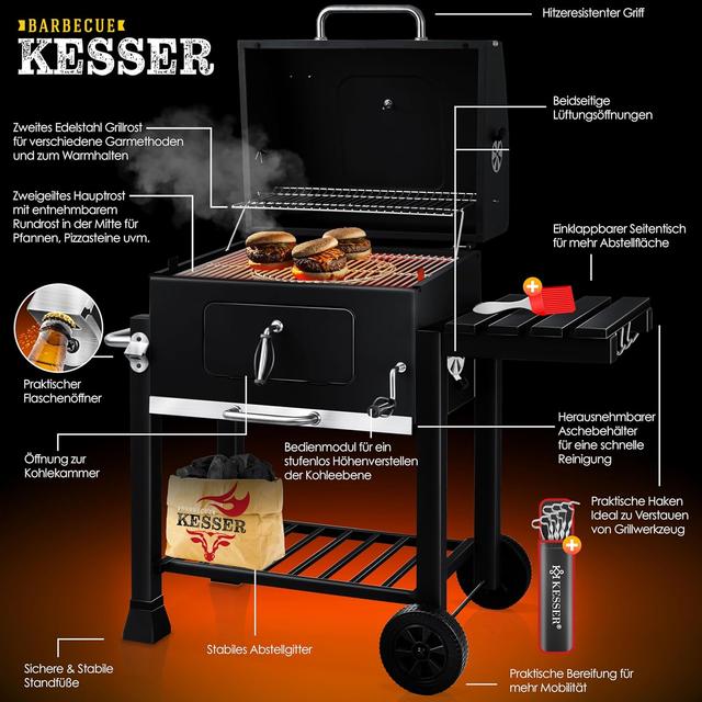 Barbecue KESSER XL au Charbon - Grill avec Couvercle