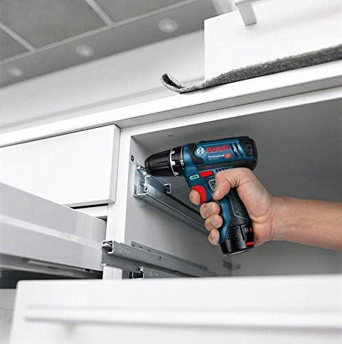 Bosch Professional 12V System perceuse-visseuse sans-fil GSR 12V-15 (avec 2 batteries 2,0 Ah + chargeur, set d'accessoires 39 pièces, dans sac)
