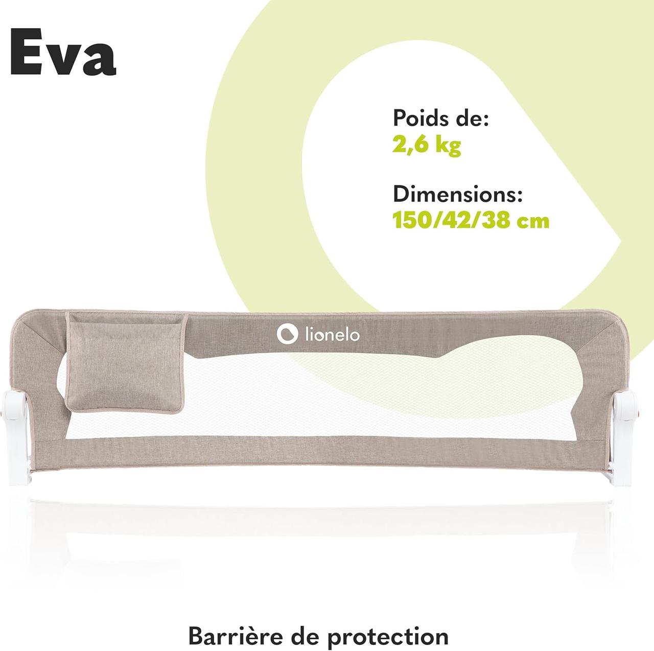 Barrière de Lit Lionelo Eva - 150cm - Sécurité Enfant
