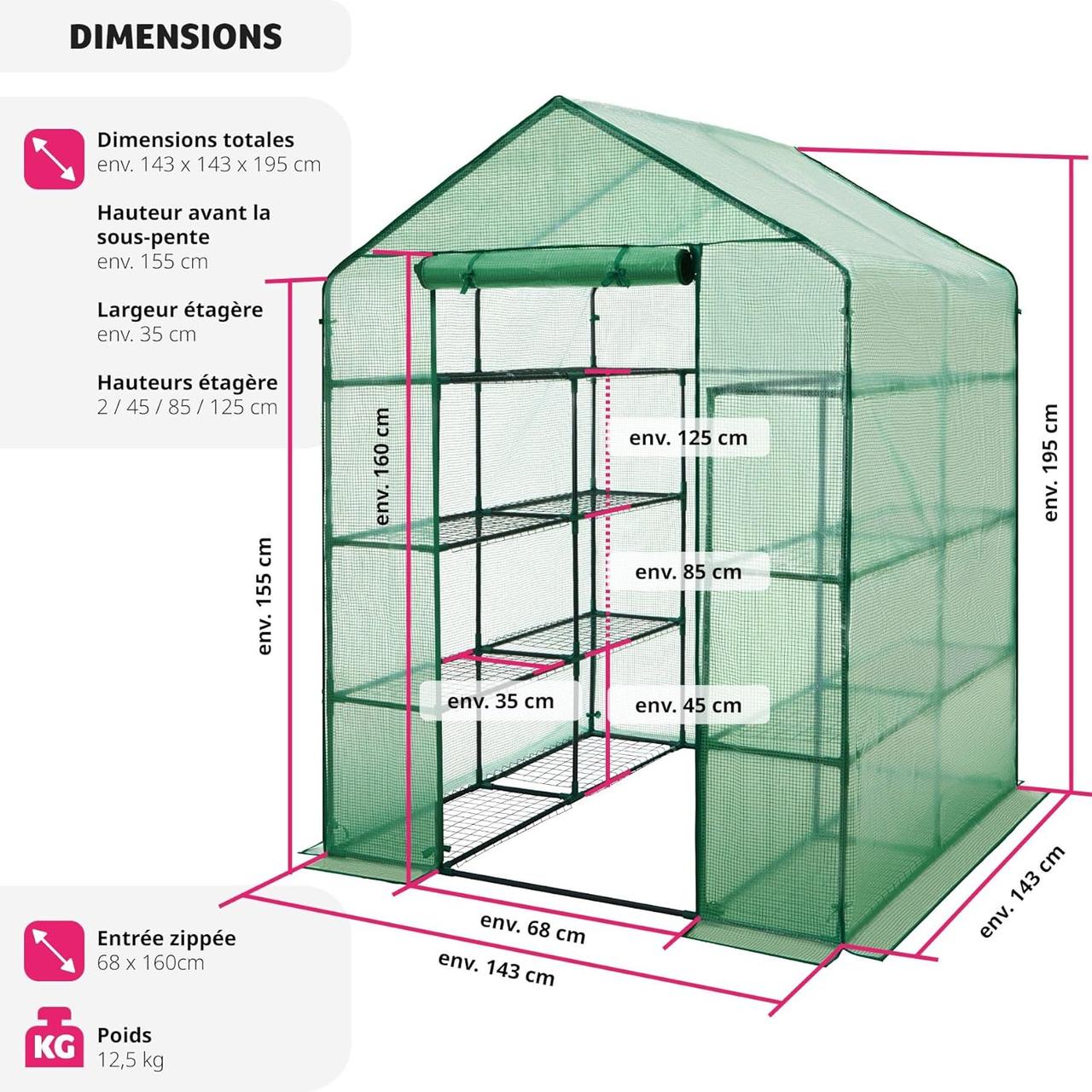 Serre de Jardin TecTake - 143x143x195cm