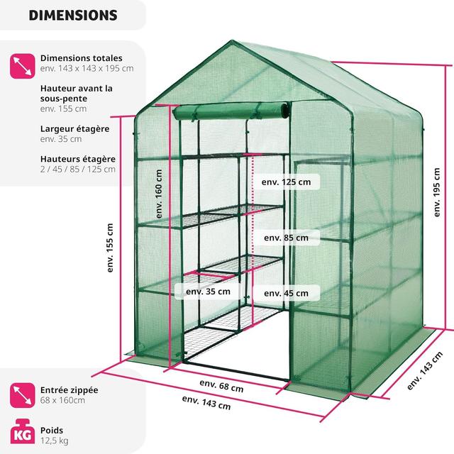 Serre de Jardin TecTake - 143x143x195cm