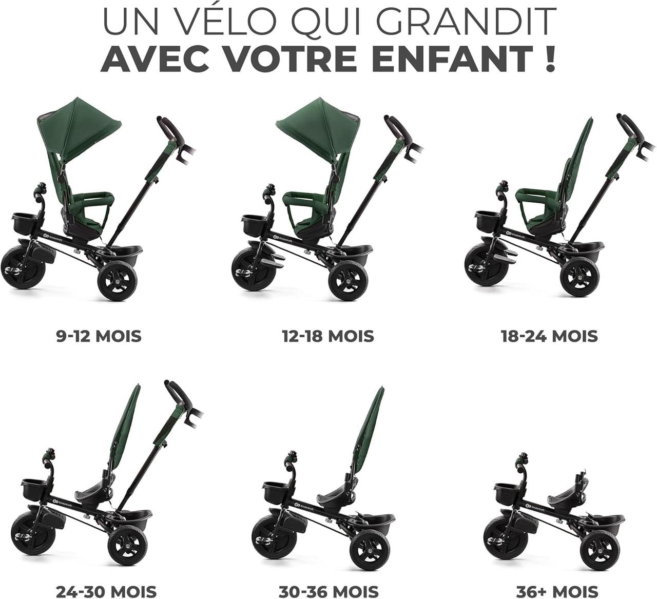 Tricycle Bébé Kinderkraft Aveo Évolutif