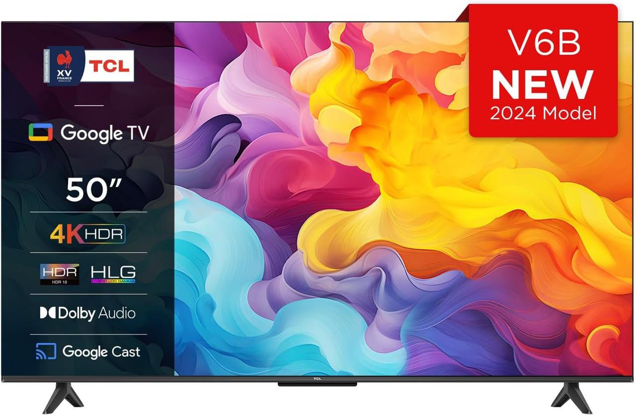 TCL 50V6B 50 Pouces 4K Ultra HD, HDR TV, Smart TV Powered by Google TV