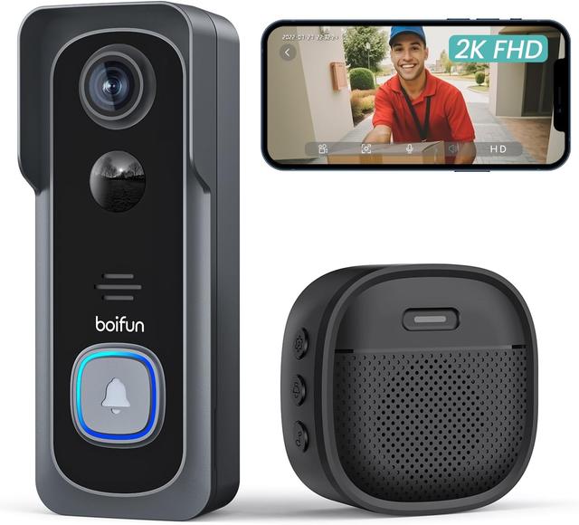 Sonnette Intelligente BOIFUN 2K - Caméra Extérieure sans Fil
