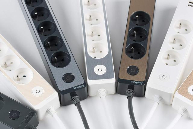 Rallonge Schneider 5 Prises USB Anthracite