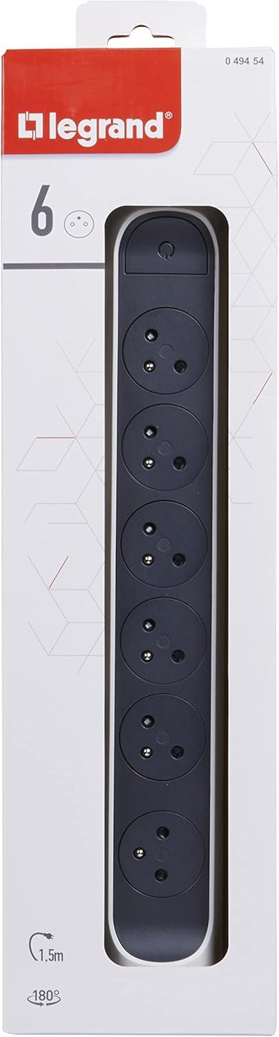 Multiprise Legrand 6 Prises Rotative - Blanc/Gris