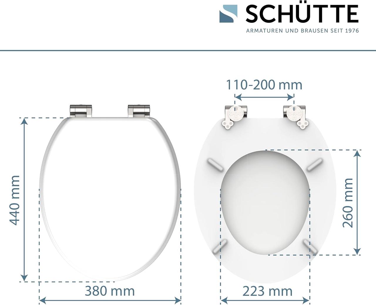 Abattant WC Schütte avec Frein de Chute - Blanc