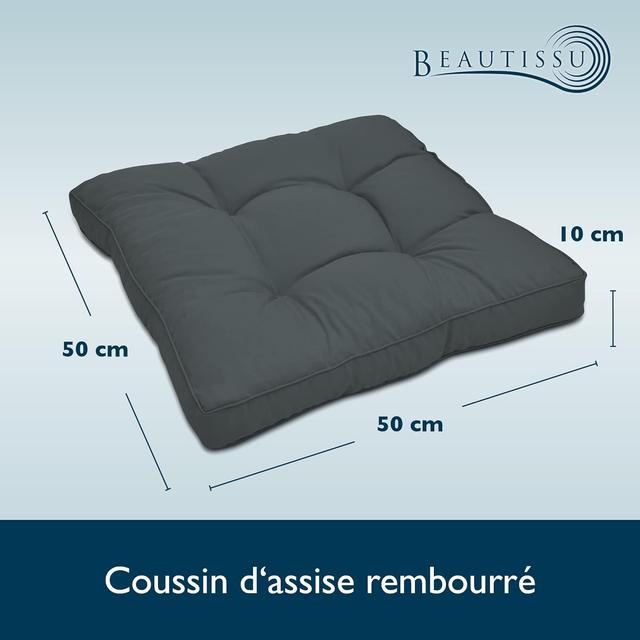 Coussin Jardin Extérieur Beautissu XLuna - 50x50x10cm