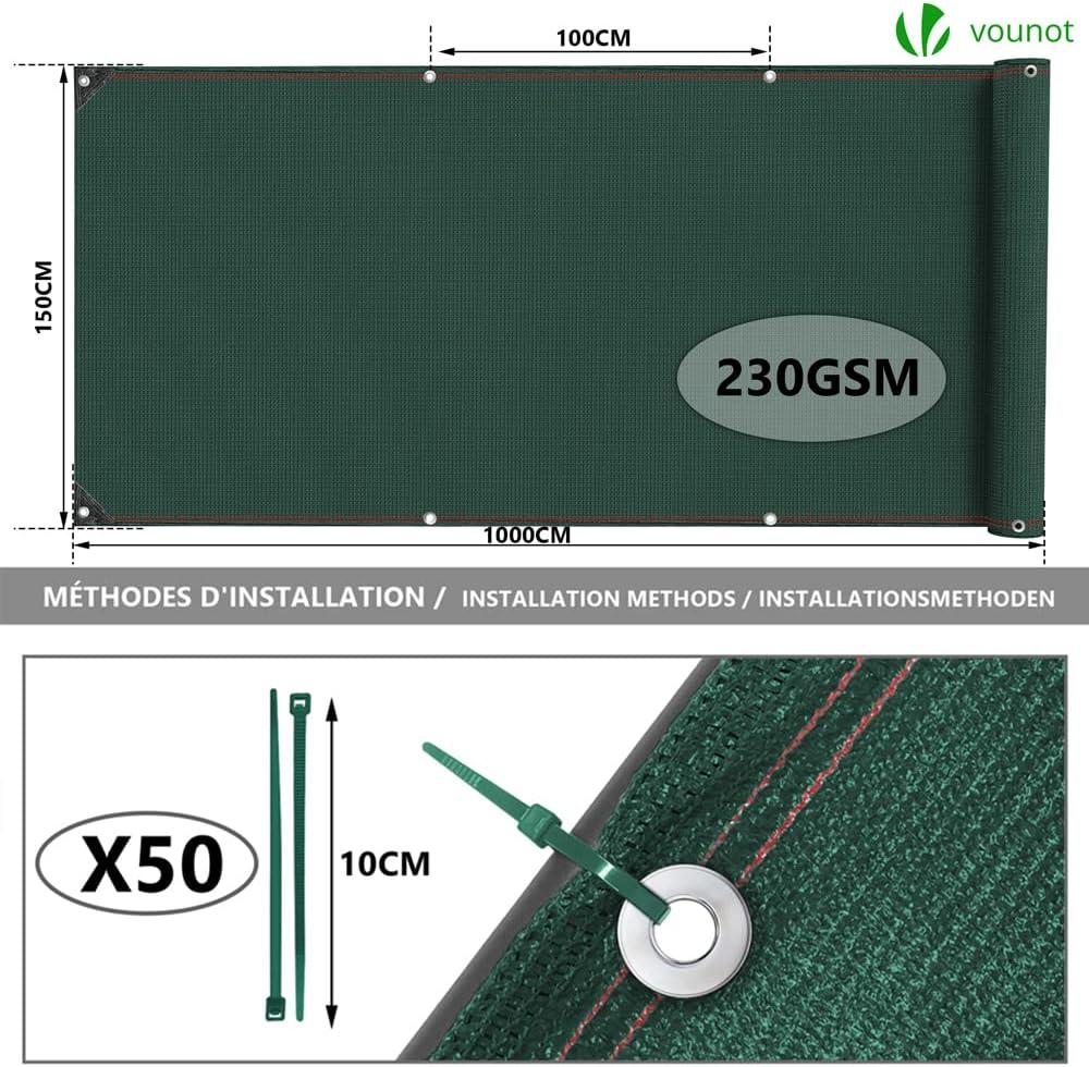 Brise-vue Occultant vounot® - Intimité et Protection UV