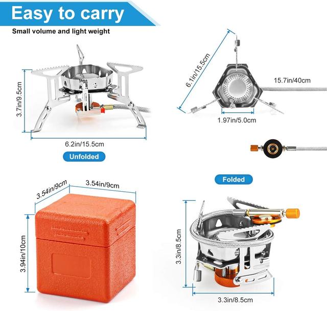 Réchaud Camping 3500W Awroutdoor - Pliable et Anti-Vent