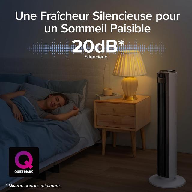 Ventilateur Colonne LEVOIT Silencieux - 7.9m/s - Télécommande