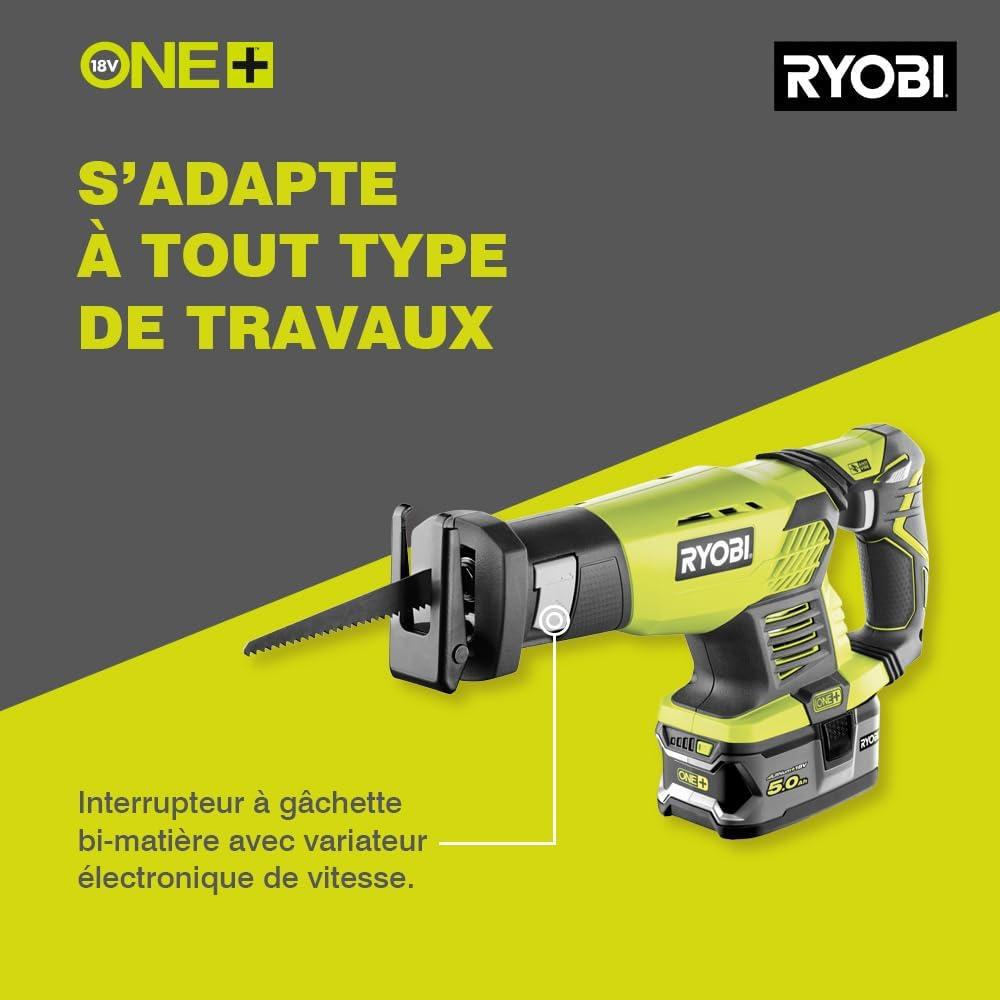 Scie Sabre Ryobi 18V ONE+ - RRS1801M - Coupe Précise et Puissante