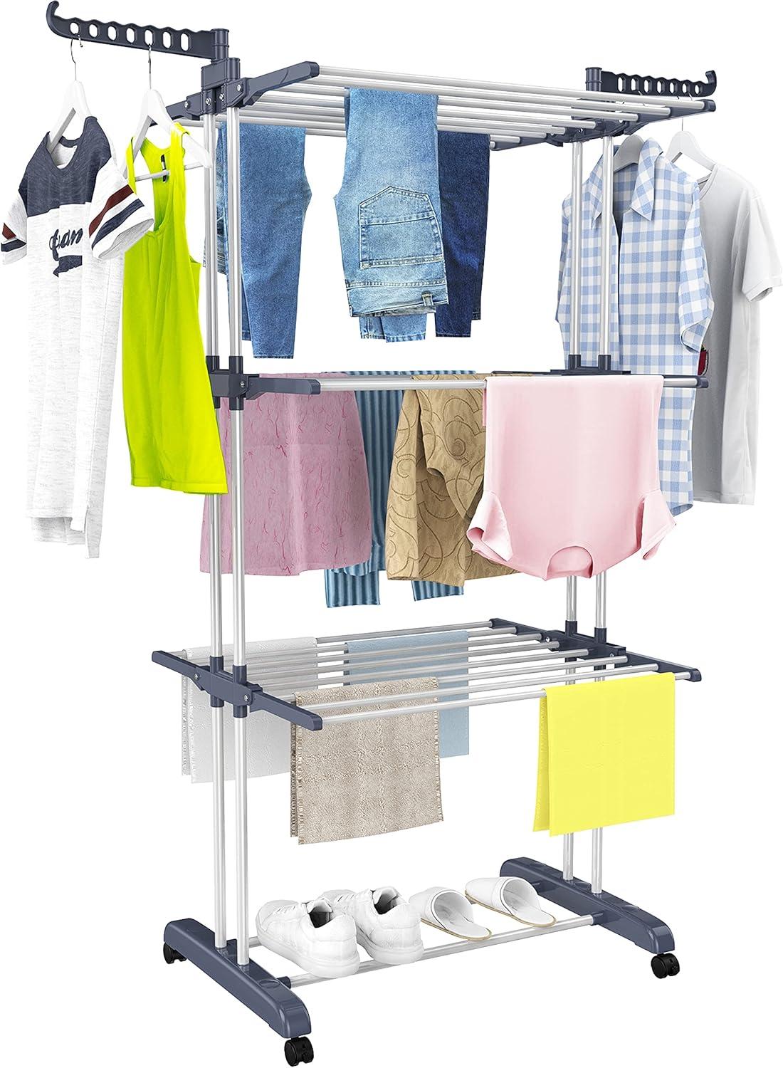 Étendage Linge 4 Niveaux HOMIDEC
