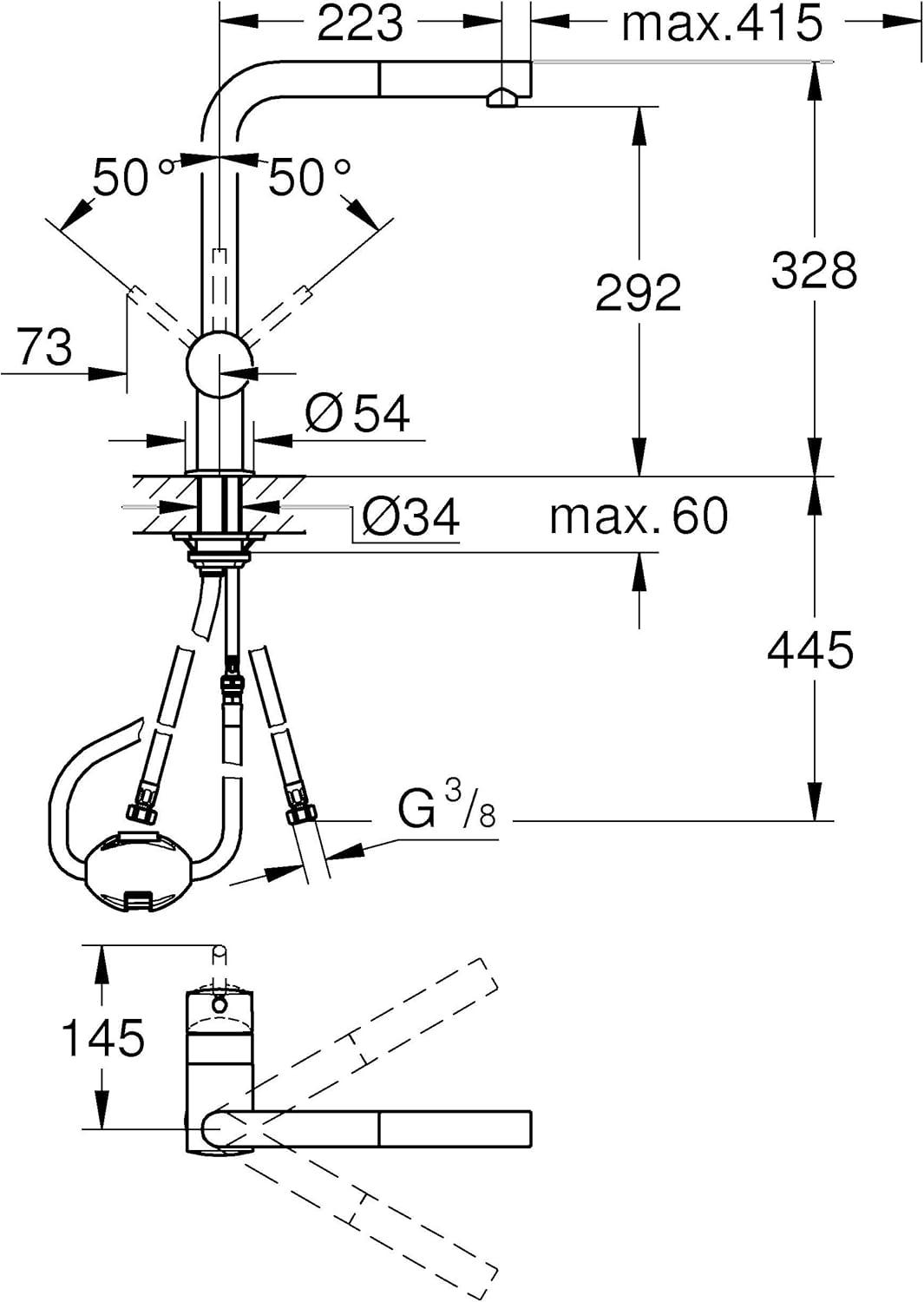 Robinet Cuisine GROHE Minta - Douchette Extensible