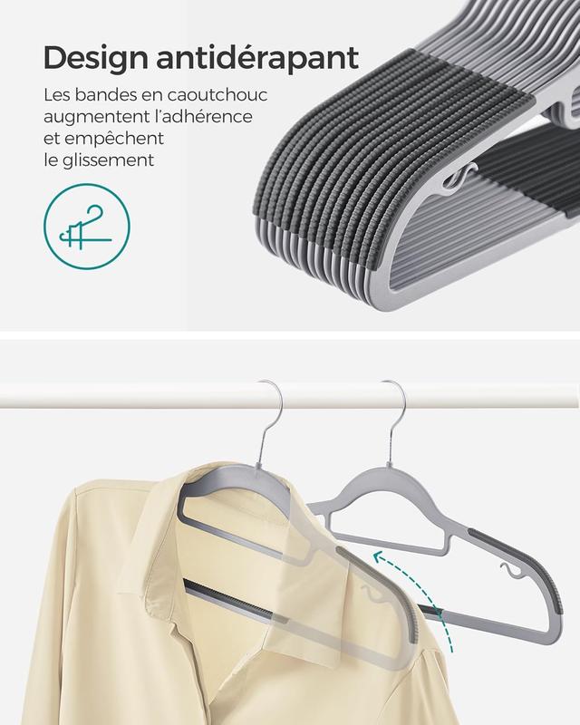 SONGMICS 50 Cintres Plastique Antidérapants