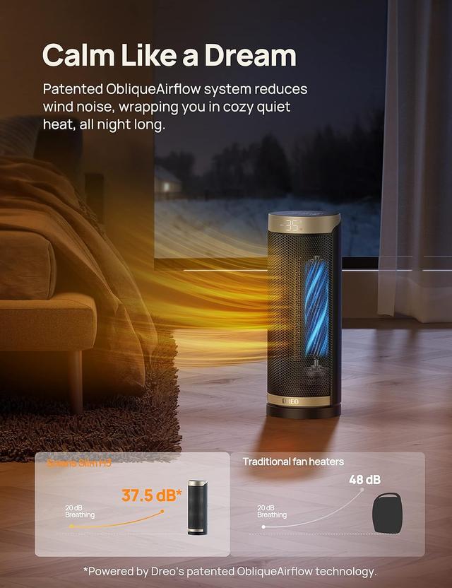 Dreo Solaris Slim H3: Chauffage Céramique 1800W