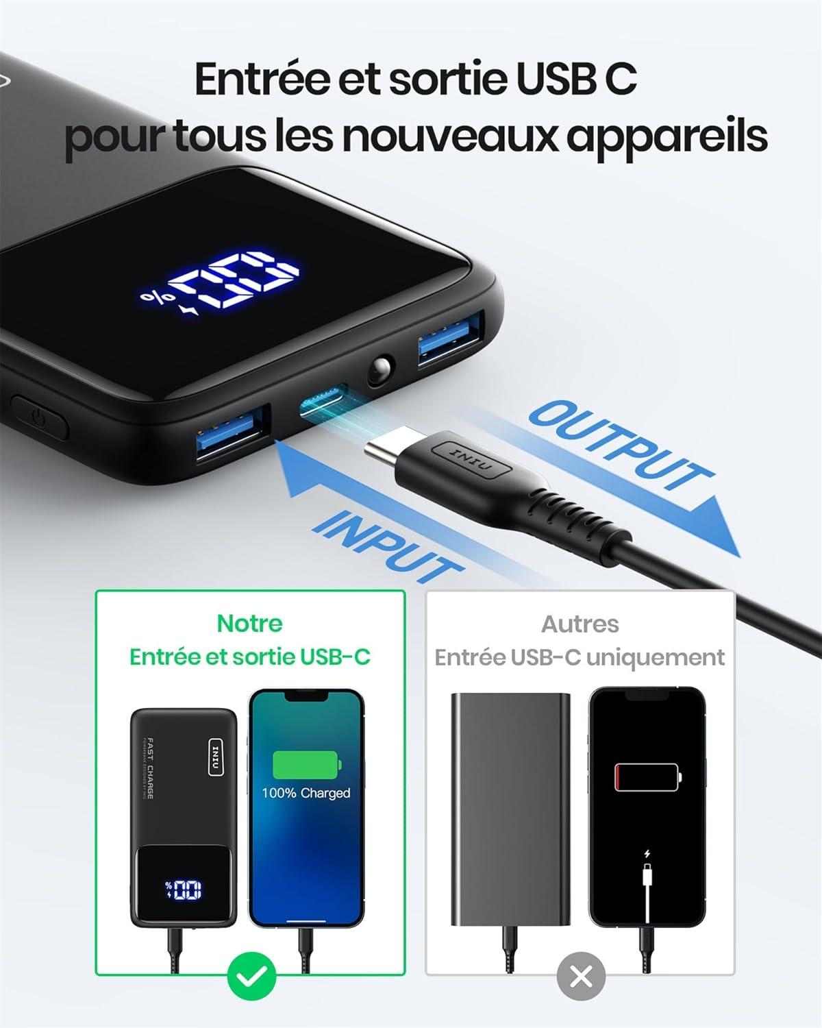 INIU Batterie Externe, 22.5W 10000mAh Power Bank