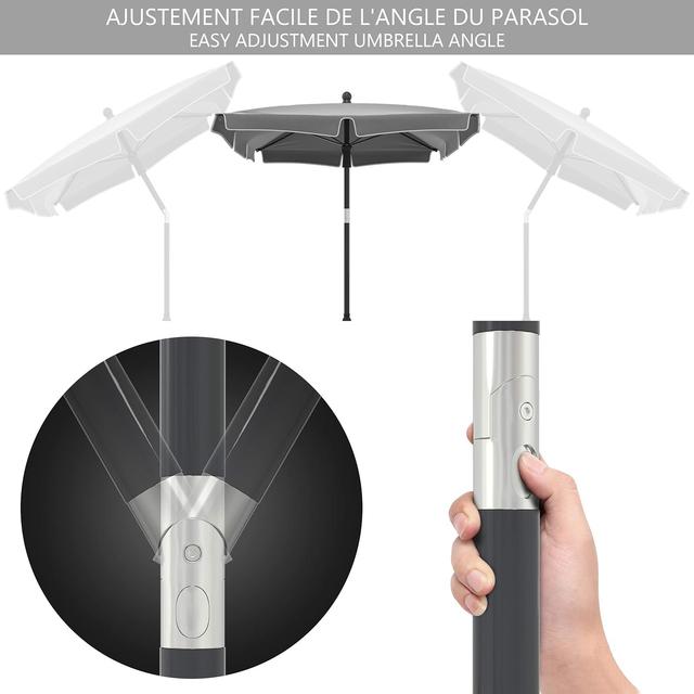 Parasol Rectangulaire Inclinable Vounot - 200x125cm