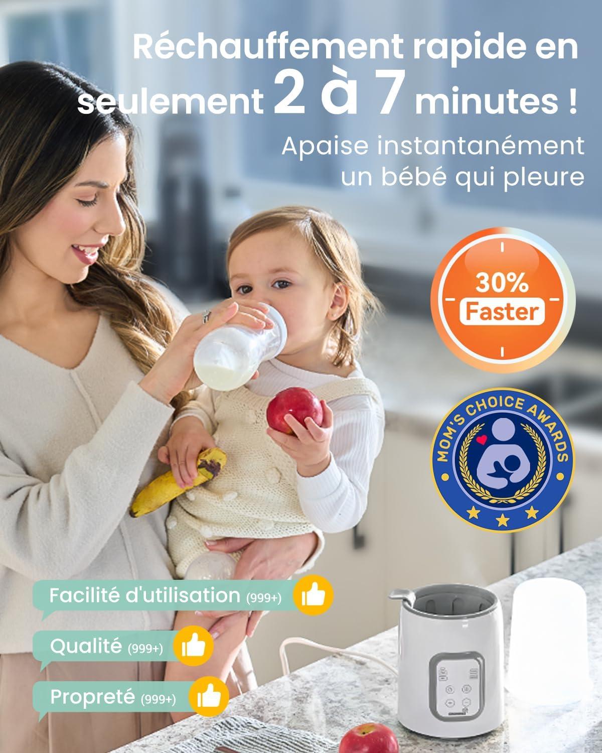 Chauffe-Biberon GROWNSY 8 en 1: Rapide et Sûr