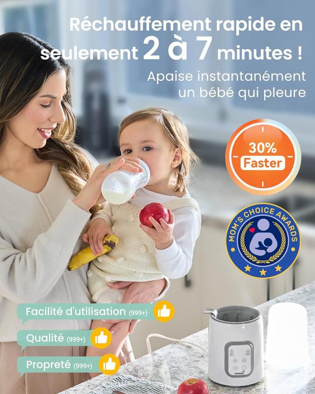Chauffe-Biberon GROWNSY 8 en 1: Rapide et Sûr